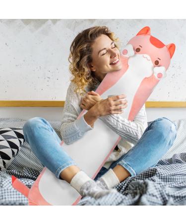 Mewaii 28in Long Cat Plush Pillow - Cute Stuffed Animal Squishy Toy for Kids (Pink) - Buy Online on GoSupps.com