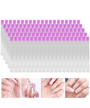 MWOOT 100 Pieces Fiberglass Nail Extension Silk Nails Tips Quick Extension Fiberglass Fiber Silk False Nails Tips Salon Tool Accessories For UV Gel Nails Art