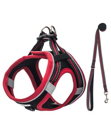 Uvtqssp dog harness Small dogs with a leash padded puppy dishes dog harness dog dishes small black & red s black & red - Buy Online on GoSupps.com