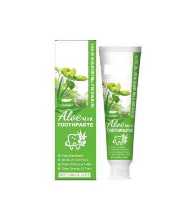 Aloe Vera Mint Toothpaste Cleans Tooth Surfaces Reduces Plaque Buildup Keeps Breath Fresh and Leaves Teeth Sparkling Clean(4pcs)