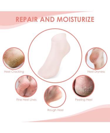Fluhaw Silicone Moisturizer Socks - 2 Pairs for Soft Smooth Feet | Aloe Slide-Resistant Gel Socks for Dry Cracked Skin & Calluses | Ultimate Foot Care - Buy Online on GoSupps.com