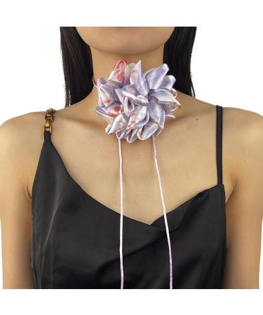 Southjieling 3D Rose Necklace - Versatile Lavender Flower Collarbone Chain & Fashionable Rose-Shape Accessory - Buy Online on GoSupps.com