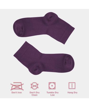 Cosyfeel Women Loose Diabetic Socks | 4-Pack Neuropathy Ankle Socks for Ladies | Super Soft Eco-Friendly Bamboo Material | Durable with Seamless Toe | Multicolour Patterns | 4 Seasons 7-9 1/2 PURPLE - Buy Online on GoSupps.com