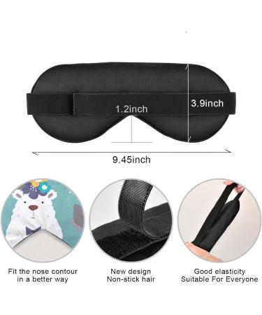 Haskirky Light Blocking Eye Mask - Breathable & Adjustable for Adults - Ideal for Travel, Yoga, Meditation, Office - Funny Bears Print - Buy Online on GoSupps.com