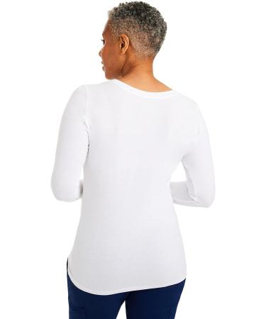 Healing Hands Long Sleeve Knit Women's Medical Scrub Tee 5047 Melissa Underscrubs - White, Size Medium - Buy Online on GoSupps.com