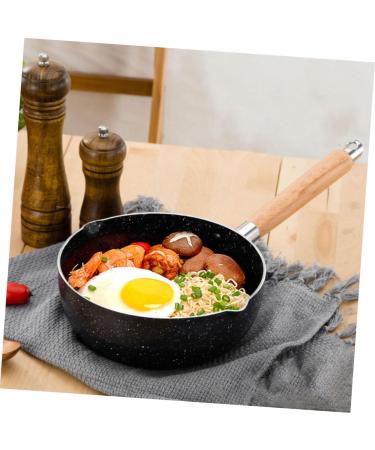 ABOOFAN 2pcs Maifan Stone Noodles Pan Iron Frying Pan Small Soup Pot Wok for Induction Cooktop Non Stick Frying Pan Cooking Pan with Lid Cooker Pan Wood Noodle Pot Wooden Handle - Buy Online on GoSupps.com