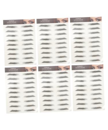 Mipcase False Eyebrows 12pcs Eyebrow Stickers 3d Stickers Hair Like Eyebrows Brown Temporary Brow Tattoos Eyebrow Trimming