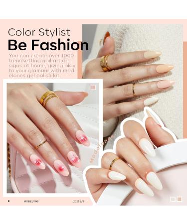 Modelones Gel Nail Polish Kit with UV Light 48w Led Lamp Starter Kit 6 Colors Nude Neutral Gel Polish Soak Off UV Gel Nail Polish Set Base & Top Coat Professional Tools For Beginners At Home Nail Curing Gift - Buy Online on GoSupps.com