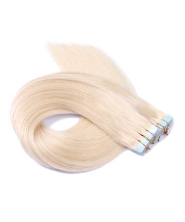 Tape in - on hair extensions - # 60 - white blonde - 70cm - 10 bricks 4cm wide / 2.5g - 100% Remy real hair hair extension / extension with adhesive tape Tresse by Novon hair extent 10 tresses - 40cm / 2.5g 25g each