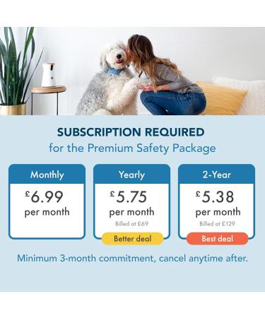 Furbo 360 Dog Camera w/Subscription Premium Safety Package Smart Camera Designed for Dogs 360 View Tracking Treat toss Barking & Home Emergency alerts. Indoor Usage 1080p Video Dog Cam - Needs Subscription - Buy Online on GoSupps.com