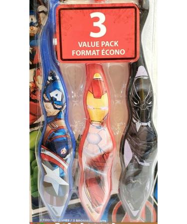 Firefly Avengers Toothbrush Pack (3) - Travel Dental Set with Iron Man, Captain America, Black Panther Characters for Kids - Buy Online on GoSupps.com