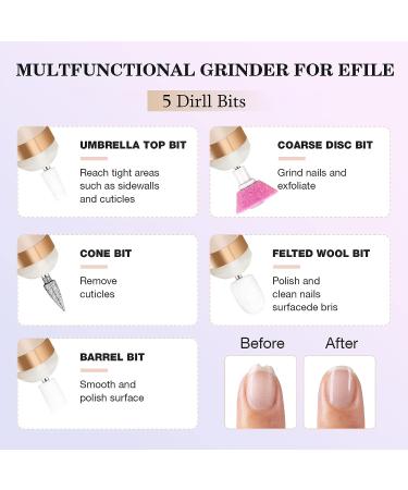 Pnyxeass Portable Electric Nail Drill - Compact Efile Salon Nails Kit for Home Use - Buy Online on GoSupps.com