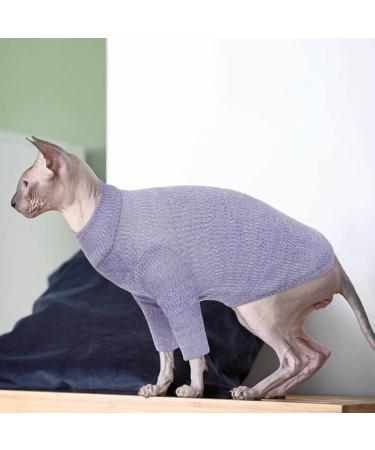 Pumyporeity Cat Cotton Sweater - Warm Vest for Hairless Cats | Soft Jumper Costume for Small Medium & Large Cats (Purple XL) - Buy Online on GoSupps.com