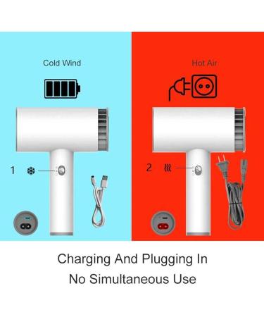 Wireless Hair Dryer USB Rechargeable Cordless Hair Dryer Portable Blow Dryer w/Hot & Cold Wind for Travel School Pet Care Hairdressing Oil Painting Drying Tools - Buy Online on GoSupps.com