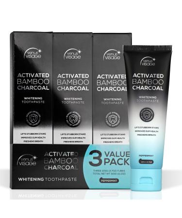 Venus Visage Activated Charcoal Toothpaste Dentist Approved for Teeth Whitening – Black Toothpaste, Charcoal Whitening Toothpaste, Best Whitening Toothpaste