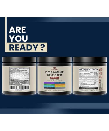 Dopamine Focus Supplement with Ashwagandha, 5-HTP, Rhodiola Rosea, St. John's Wort - Boost Memory, Clarity & Relaxation with VIT B1, B6, B12, L-Theanine - Buy Online on GoSupps.com