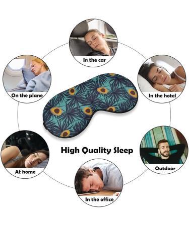 Avocado and Leaves Sleep Mask Eye Cover for Sleeping Blindfold with Adjustable Strap Blocks Light Night Travel Nap for Men Women - Buy Online on GoSupps.com
