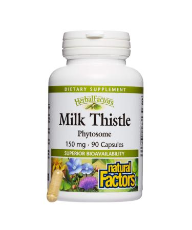 Natural Factors Herbal Factors Milk Thistle 150 mg 90 Capsules - Buy Online on GoSupps.com