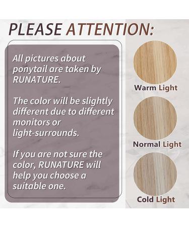 Runature 50cm Braid Extensions - Real Hair Ponytail with Blonde Highlights #18P613 - 80g Smooth Human Hair - Buy Online on GoSupps.com