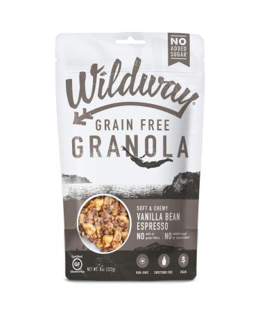 Wildway Vegan Granola | Vanilla Bean Espresso Granola | Certified Gluten Free Granola Breakfast Cereal, Low Carb Snack | Paleo, Grain Free, Non GMO, No Added Sugar | 8oz