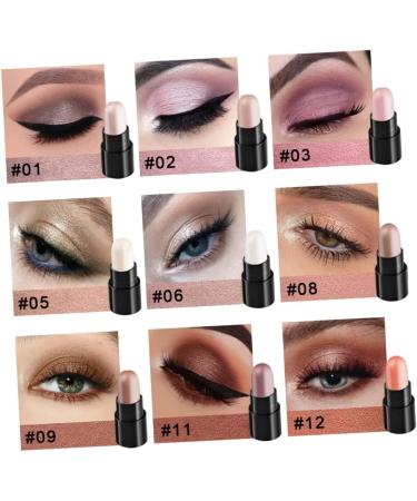 POPETPOP 12pcs 12 Shadow Box Eyeshadow Highlighters Makeup Sticks Eye Highlighter Stick Tool Boxed - Buy Online on GoSupps.com