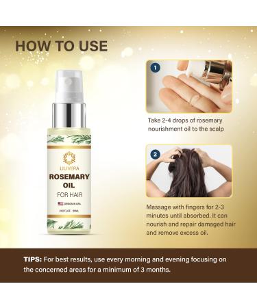 LILIVERA Rosemary Hair Growth Serum - Stimulates Growth, Nourishes Scalp, Improves Circulation - Hair Loss Treatment Oil - Buy Online on GoSupps.com