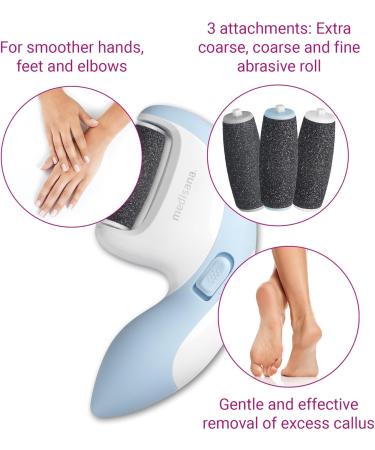 Medisana CR 870 Electric Cornel Remover | Versatile Foot Hand & Elbow Care | Includes 3 Attachments & 2 Speed Levels for Efficient Corn Removal - Buy Online on GoSupps.com