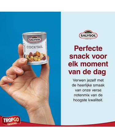 Tropgo Salysol Snacks Nut Cocktail 10 x 50g Cans Delicious Nut Mix of Almonds Hazelnuts Cashews Salted Peanuts Walnuts Roasted Corn Honey Peanuts Ideal for Care Packages - Buy Online on GoSupps.com