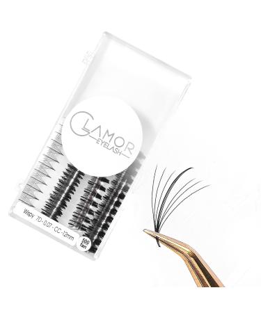 500 Ultra Speed Promade Fans Natural Wispy Eyelash Extension 5D 7D 9D Individual Lashes Mink Lashes 0.05/0.07mm C CC D Curl 8-16mm Length for Fluffy Eyelash Cluster (7D-0.07-CC 16mm) 7D-0.07-CC (16mm)