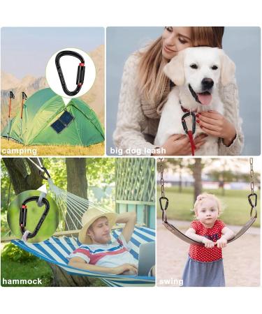 25kN UIAA Certified Auto Locking Carabiner - Heavy Duty Climbing Equipment for Hammocks, Rescue, Dog Leash - Black (4PCS) - Buy Online on GoSupps.com