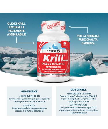 OPTIMA NATURALS Antartic Krill Superb 60 capsules compl ment alimentaire base d'extrait de crustac krill. Riche en acides gras om ga-3 (EPA et DHA) - Buy Online on GoSupps.com