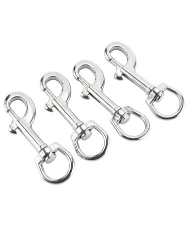 Yaegoo 4 Pack 316 Stainless Steel Swivel Eye Bolt Trigger Snap Hooks 3-1/2'' Marine Grade Single Ended Flagpole Snap Clips for Scuba Diving/Pet Leash/Keychain/Tarp Covers