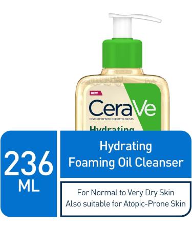 CeraVe Hydrating Foaming Oil Cleanser for Normal to Very Dry Skin with Squalane Triglyceride and 3 Essential Ceramides (For Face and Body) Clear 236 ml 236 ml (Pack of 1) - Buy Online on GoSupps.com