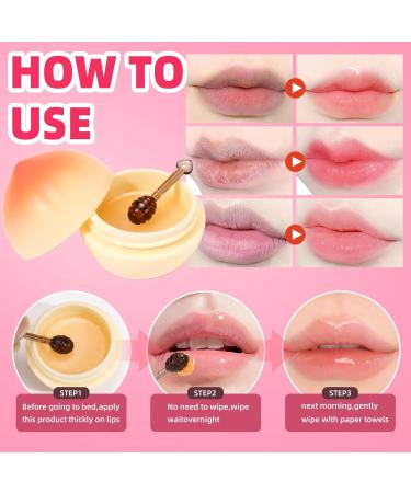 6 PCS Bee Lip Balm Lip Mask Furit Pot Strawberry & Apple & Lemon & Peach Moisturizing Honey Balm Lip Sleeping Mask Lip Mask Overnight for Reduce Fine Lines Repair Dry Cracked Lips - Buy Online on GoSupps.com