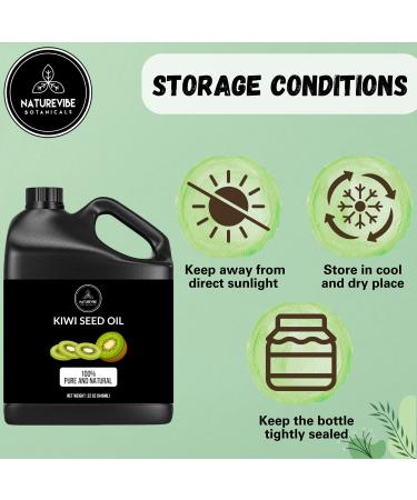 Naturevibe Botanicals Kiwi Oil 32 oz | 100% Pure & Natural | Best for Skin & Hair Care - Buy Online on GoSupps.com