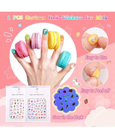 Wakaniya Kids Nail Polish Set - 12 Safe Non-Toxic Candy Colors with Stickers | Peel Off Quick Dry Girl's Gift 3 - Buy Online on GoSupps.com