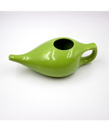 Sarveda Ayurvedic Neti Pot for Nasal Cleansing & Sinus - Handcrafted with Ceramic | Green
