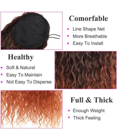 30 inch Long Curly Drawstring Ponytail Extension - Synthetic Hairpiece for Women (MT350#) - Buy Online on GoSupps.com
