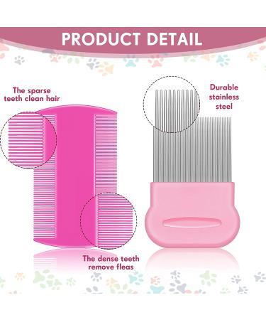 8 Pieces Double Sided Flea Lice Combs | Metal Teeth Hair Grooming Comb | Lice Removal Tool | 4 x 2 Inch & 2.24 x 2.24 Inch | Assorted Colors - Buy Online on GoSupps.com