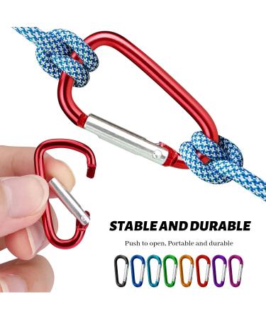 40 StK Colorful Carabiner Hooks Set | 4mm Small Snap Hook Keyring for Backpack Dog Leash Camping & Fishing - International Shipping Available - Buy Online on GoSupps.com