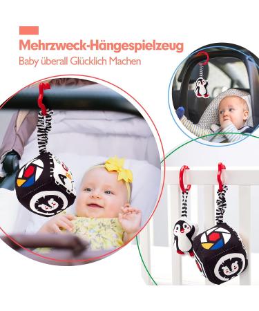 Hahaland Baby Toys 0-6 Months | 30 TLG Black & White Educational Set | Montessori Fabric Book & Stroller Toys | Brain Development Gift - Buy Online on GoSupps.com