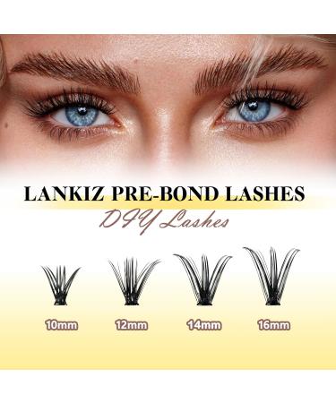 Lankiz Self-Adhesive Eyelashes - 160pcs No Glue Required 30D D Curl DIY Reusable Individual Eyelash Extensions - Buy Online on GoSupps.com