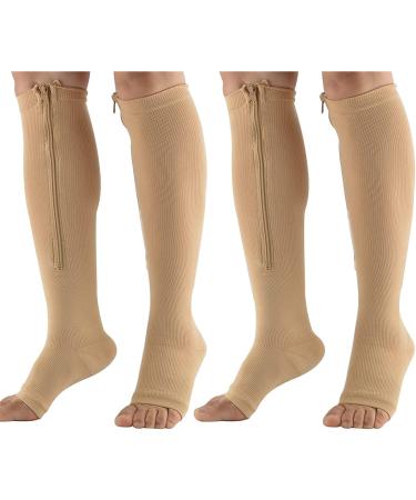 Sxhmsal Medical compression stockings with zipper for burning fat narrow narrow for blood circulation and relief rehabilitation aids for patients Flesh2.2xl