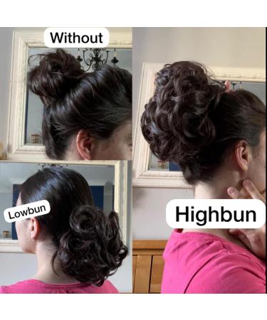 BELEVO Messy Bun Hair Piece Curly Wavy Large Scrunchies for Women - Dark Brown Synthetic Updo Ponytail Hair Buns for Weddings & Parties - Buy Online on GoSupps.com