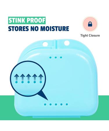 Mrs. Odonto Retainer Case - Pack of 2 - Odorless Mouth Guard Case - Ventilated  Durable & Hygienic for Carrying and Protecting Braces  Dentures & Aligners - 3.14 x 3.14 x 1.1 - (Bluish) Pack of 2 Bluish - Buy Online on GoSupps.com