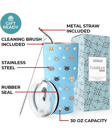 KEDRIAN Cat Mom Tumbler 30oz  Perfect Cat Gifts For Cat Lovers  Cat Cup  Cat Mugs  Cat Lover Gifts For Girls  Cat Lover Gifts For Women  Cat Gifts For Women  Cat Mom Gifts For Women  Cat Water Bottle - Buy Online on GoSupps.com