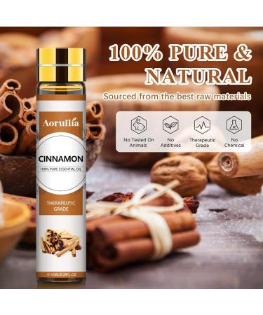 Aoruilia 10ml Cinnamon Essential Oil 100% Pure Natural Cinnamon Bark Oil Essential Oils for Diffuser for Home Aromatherapy Relax Sleep Spa DIY Soap Candle Making Cinnamon 10 ml (Pack of 1) - Buy Online on GoSupps.com