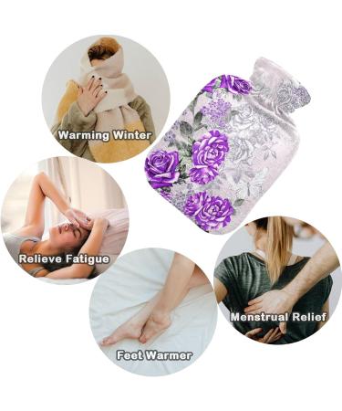 Shop Naanle Vintage Purple Rose Hot Water Bottle 2L | Transparent Cover Large Bed Warmer for Pain Relief & Cold Therapy - Buy Online on GoSupps.com