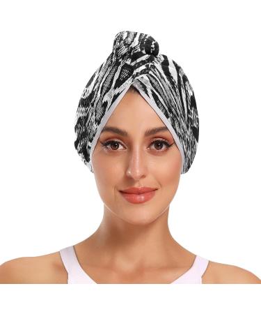 Python Print Dry Hair Cap Set - 2 Piece Quick Dry Towel with Button Headband - Super Absorbent & Soft - Buy Online on GoSupps.com