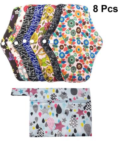 Exceart 8-Pack Reusable Menstrual Pads for Women | Eco-Friendly Bamboo Carbon Sanitary Napkins - Buy Online on GoSupps.com